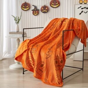 Celebrate It Halloween Orange Blanket